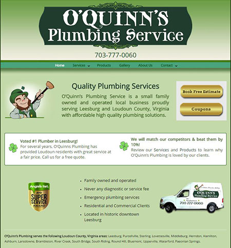 plumbing web design