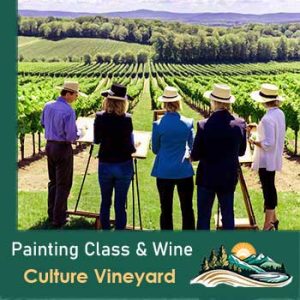 painting at the vineyard event design