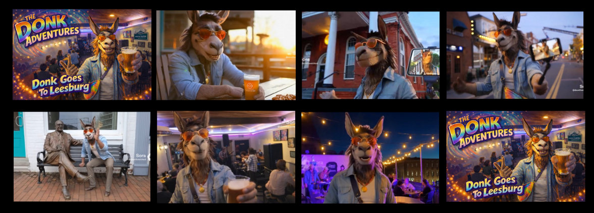 video timeline of a character