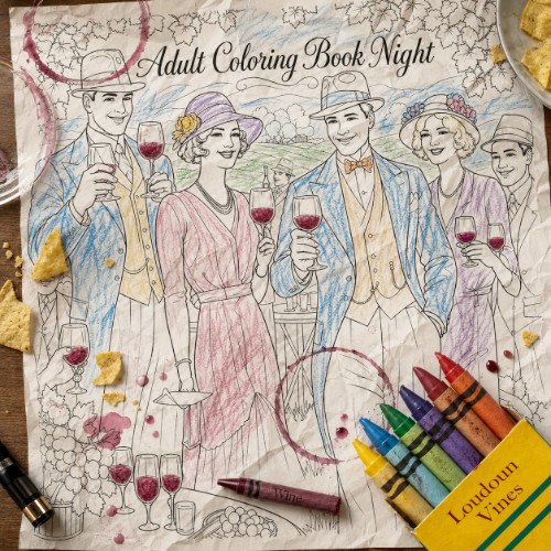 winery coloring promo event